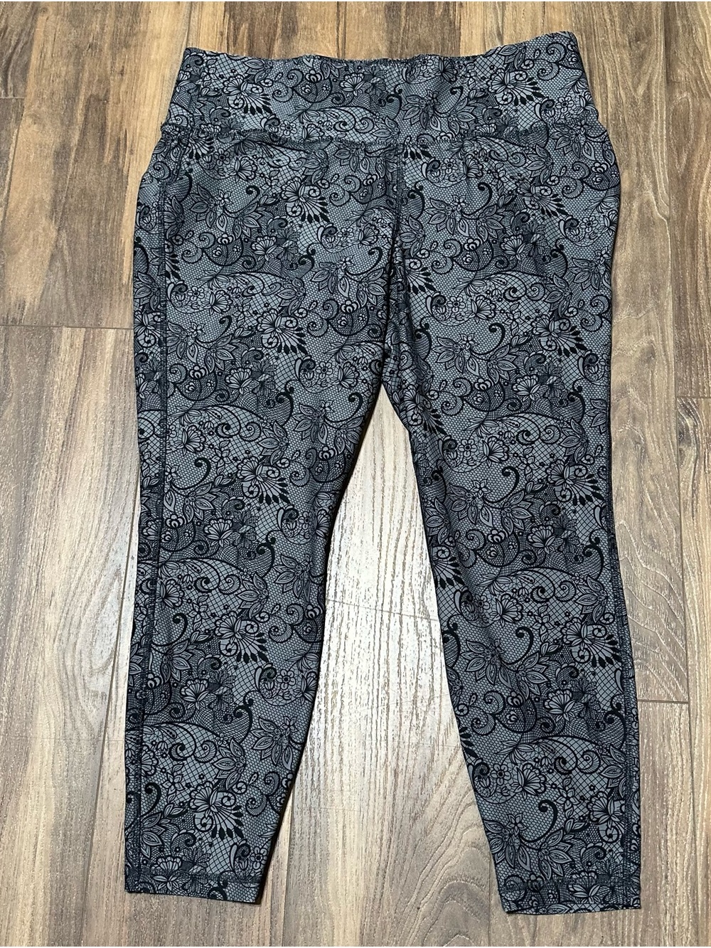 New Livi Active Lane Bryant Ankle Leggings High Waist Black Gray 18/20 NWOT